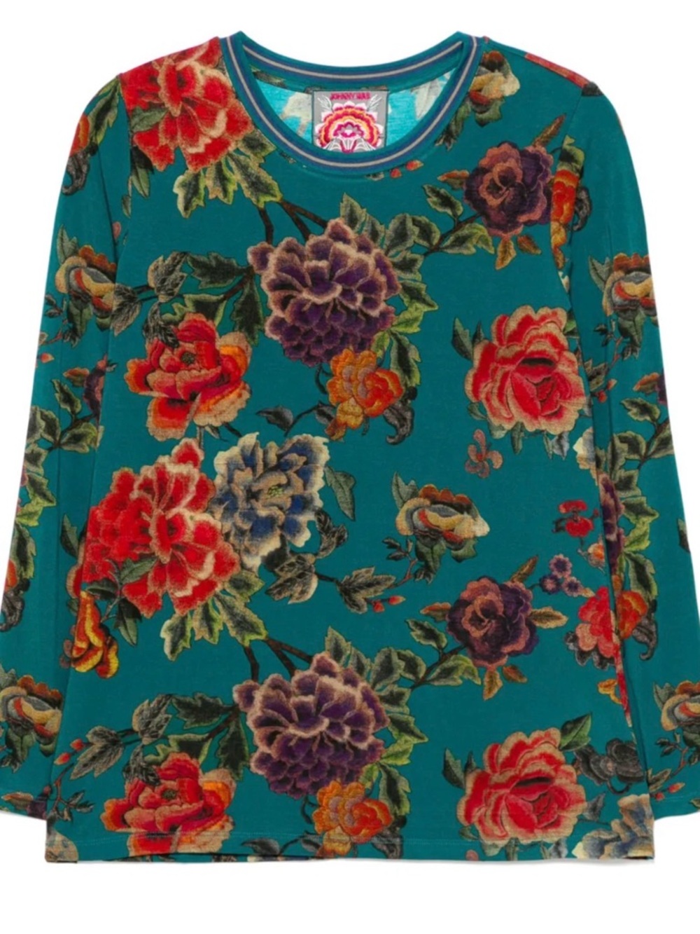 Johnny Was THE JANIE FAVORITE LONG SLEEVE CREW NECK - Floral - Top Size L